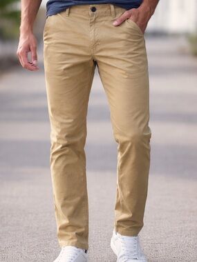 Aeropostale Aero Men’s Khaki Chino Pants Slim Straight Casual 32/32